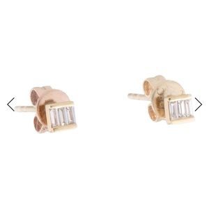 EF Collection Baguette Diamond Stud Earrings, 14K gold